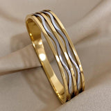 Charm Strand Stainless Steel Bangle Bracelet for Women