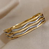 Charm Strand Stainless Steel Bangle Bracelet for Women