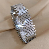 Chunky Charm Wide Stainless Steel Bangles for Men and Women