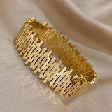Chunky Charm Wide Stainless Steel Bangles for Men and Women