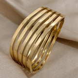 Chunky Multi-layer Stainless Steel Bracelet Bangle for Women