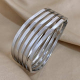 Chunky Multi-layer Stainless Steel Bracelet Bangle for Women