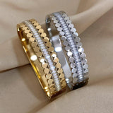 Zircon Style Waterproof Bracelet Bangle Geometric Round Circle Jewelry