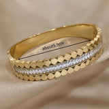 Zircon Style Waterproof Bracelet Bangle Geometric Round Circle Jewelry