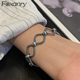 Foxanry Summer Silver Bracelet Cross Hollow Vintage Punk Jewelry
