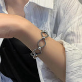 Foxanry Summer Silver Bracelet Cross Hollow Vintage Punk Jewelry