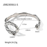 Youthway Stainless Steel Irregular Cuff Bracelet Unisex Wrist Jewelry