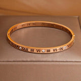 Stainless Steel Roman Number Charm Bracelet for Women