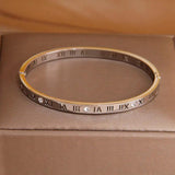 Stainless Steel Roman Number Charm Bracelet for Women