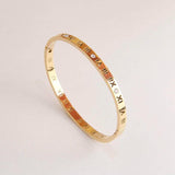 Stainless Steel Roman Number Charm Bracelet for Women