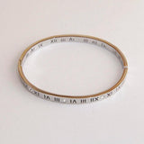 Stainless Steel Roman Number Charm Bracelet for Women