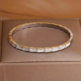 Stainless Steel Crystal Charm Bracelet for Women Snake Bracelet Party Gift