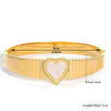 Romantic Shell Heart Stainless Steel Bangles Bracelets for Women
