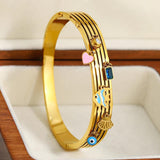 Stainless Steel Fish Heart Shell Charms Bracelet Bangles for Women