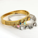 Stainless Steel Fish Heart Shell Charms Bracelet Bangles for Women