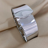 316L SS 18K Plated Wide Cuff Bracelet Classic Bangle