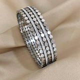 Double Row Rhinestones Stainless Steel Bracelet for Women