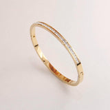 Stainless Steel Crystal Charm Bracelet for Women Thin Wrist Jewelry Gift