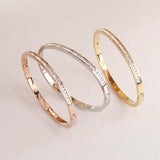 Stainless Steel Crystal Charm Bracelet for Women Thin Wrist Jewelry Gift