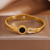 Stainless Steel Roman Number Charm Bracelet Crystal Wrist Jewelry Party Gift