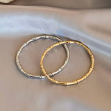 Bamboo Skeleton Stainless Steel Cuff Bracelet for Women
