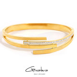 Rhinestone Roman Numerals Stainless Steel Bracelet