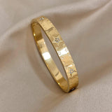 18K Plated Rhinestone Star Bangles for Women