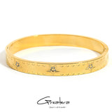 18K Plated Rhinestone Star Bangles for Women