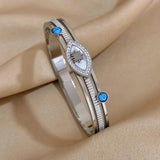 Stainless Steel Rhinestone Eye Bracelet Stone Charm Jewelry