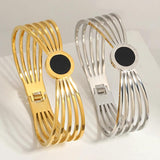 Chunky Acrylic Charm Roman Numerals Cuff Bracelet for Women