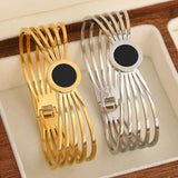 Chunky Acrylic Charm Roman Numerals Cuff Bracelet for Women