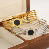 Chunky Acrylic Charm Roman Numerals Cuff Bracelet for Women