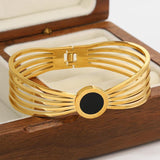 Chunky Acrylic Charm Roman Numerals Cuff Bracelet for Women