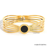 Chunky Acrylic Charm Roman Numerals Cuff Bracelet for Women