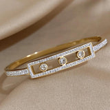 18K Plated Rhinestone Metal Bracelet Bangle Charm Jewelry