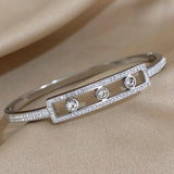 18K Plated Rhinestone Metal Bracelet Bangle Charm Jewelry
