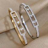 18K Plated Rhinestone Metal Bracelet Bangle Charm Jewelry