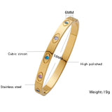 Zircon Evil Eye Bracelet Stackables Turquoise Bangle Gift