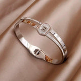 Stainless Steel Letter B Charm Bracelet for Women Punk Style Rust-proof
