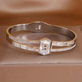 Stainless Steel Letter B Charm Bracelet for Women Punk Style Rust-proof
