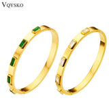 Zircon Stainless Steel Bracelet with Raised Face Inlay