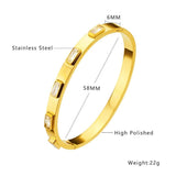 Zircon Stainless Steel Bracelet with Raised Face Inlay