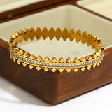Stainless Steel Zirconia Charm Geometric Bangles Bracelets for Women