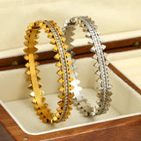 Stainless Steel Zirconia Charm Geometric Bangles Bracelets for Women