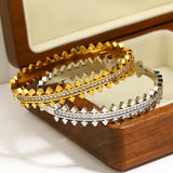 Stainless Steel Zirconia Charm Geometric Bangles Bracelets for Women
