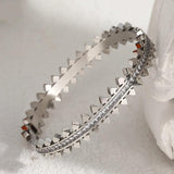 Stainless Steel Zirconia Charm Geometric Bangles Bracelets for Women