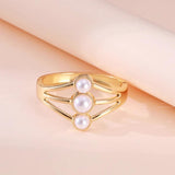 Geometry Pearl Charm Cuff Wide Bracelet for Women