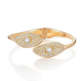 Leaf Shape Rhinstone Ladies Elastic Crystal Cuff Bracelet Bridal Stretch Charm