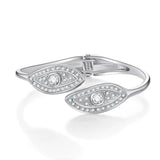 Leaf Shape Rhinstone Ladies Elastic Crystal Cuff Bracelet Bridal Stretch Charm