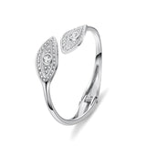 Leaf Shape Rhinstone Ladies Elastic Crystal Cuff Bracelet Bridal Stretch Charm